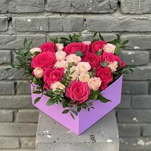 Цветочная композиция из Розы в коробке в Старотитаровской