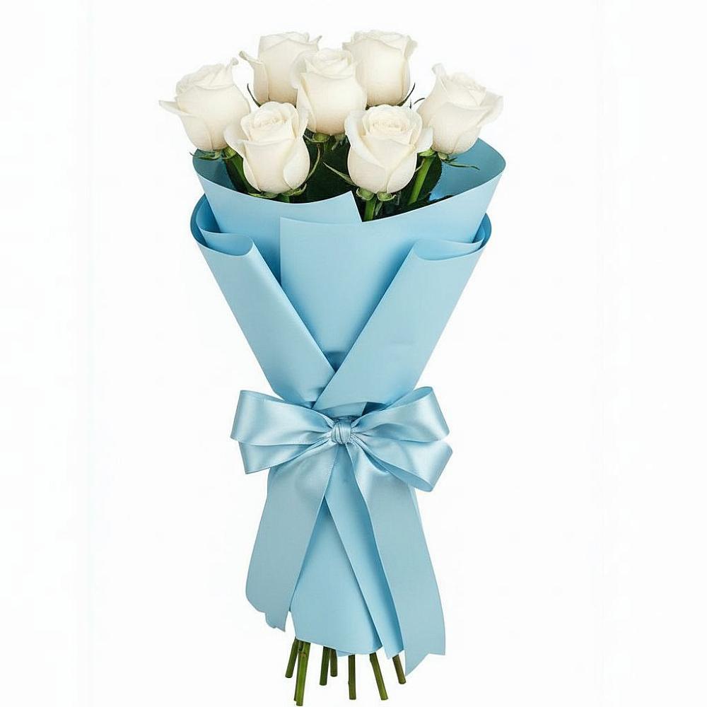 Букет 7 белых роз Проуд в Старотитаровской