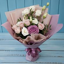 Букет цветов из:  Розы и Лизиантусы в Старотитаровской