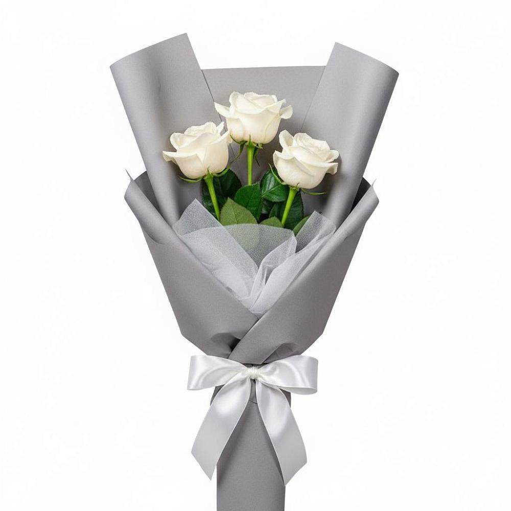 Букет 3 белые розы в Старотитаровской