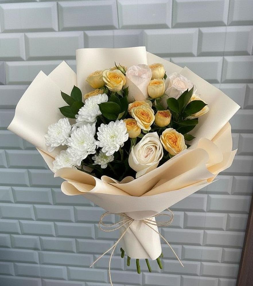 Букет цветов из: Розы и Хризантемы в Старотитаровской