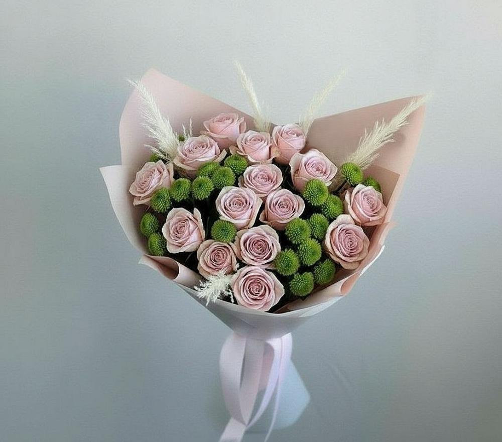 Букет цветов из: Розы и Хризантемы в Старотитаровской