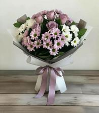 Букет цветов из:  Хризантемы и Розы в Старотитаровской