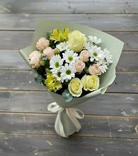 Букет цветов из:  Альстромерии, Розы и Хризантемы в Старотитаровской