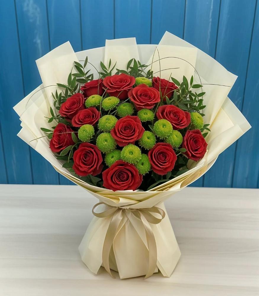 Букет цветов из: Розы и Хризантемы в Старотитаровской