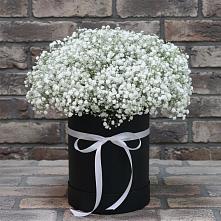 Цветочная композиция из Гипсофила в шляпной коробке в Старотитаровской
